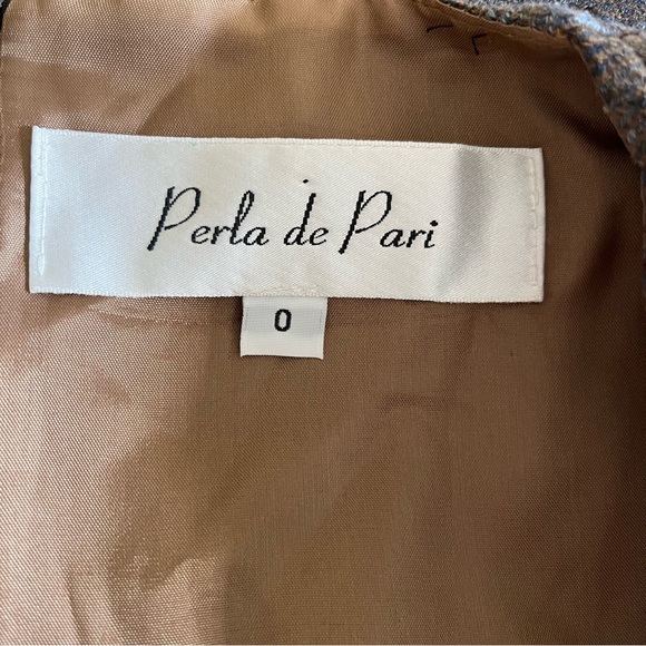 Perla de Pari Vintage Wool Plaid Dress Brown Sz 0 - Picture 15 of 16